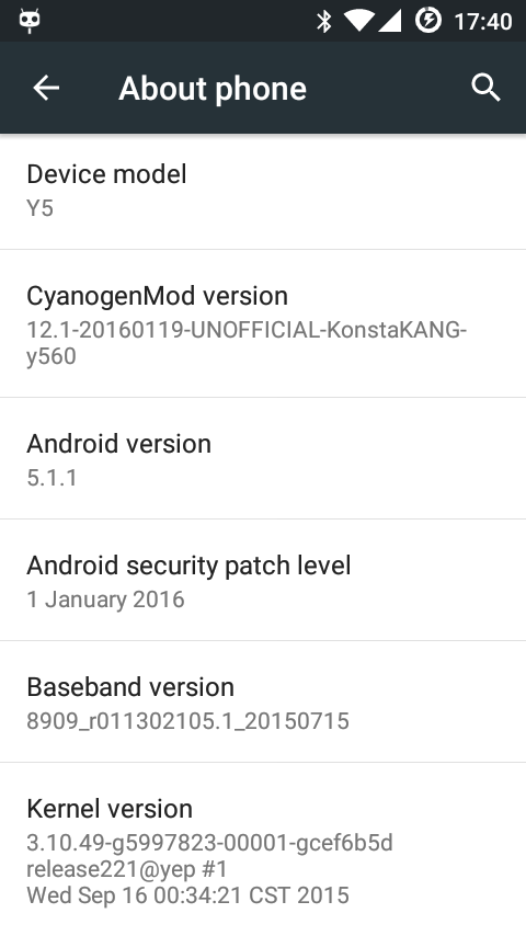 CyanogenMOD 12.1 Android 5.1.1 Lollipop For Huawei Y3 (Y360-U61)